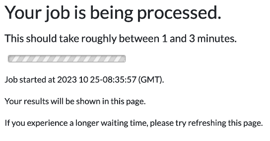 image of waiting for processing to complete page